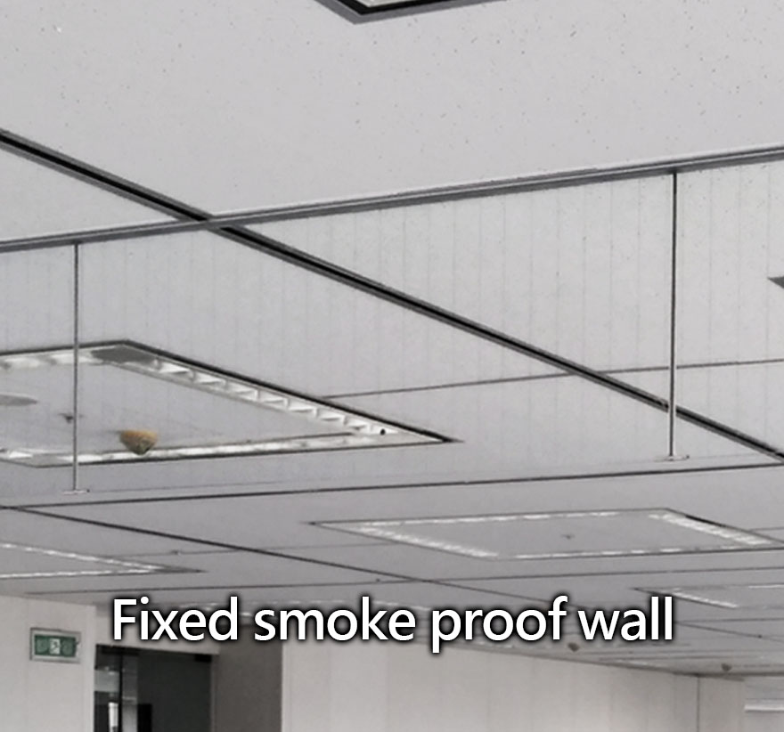 The current laws and regulations related to the smoke control system stipulate that Article 189 of the 'Standards for the Installation of Fire Safety Equipment in Various Places' specifies the design specifications for the area of ​​the smoke prevention zone, the depth of the smoke prevention wall sag, the location of the smoke outlet, and the amount of smoke. In the current 'Building Technical Regulations', it is specified that all types of buildings should be installed with 'smoke-proof hanging walls'. Generally, buildings should sag more than 50 cm from the ceiling, while underground passages in underground buildings should sag more than 80 cm from the ceiling. The anti-smoke wall is one of the main fire-fighting facilities for the safety and spread of smoke in the entire building area. The anti-smoke wall uses non-combustible or flame-retardant materials and is installed under the light steel frame or floor slab or hidden in the light steel frame. It can effectively prevent heavy smoke and hot air, and block the vertical partitions for fire fighting that extend horizontally to other spaces, so that people can safely evacuate when a fire occurs.